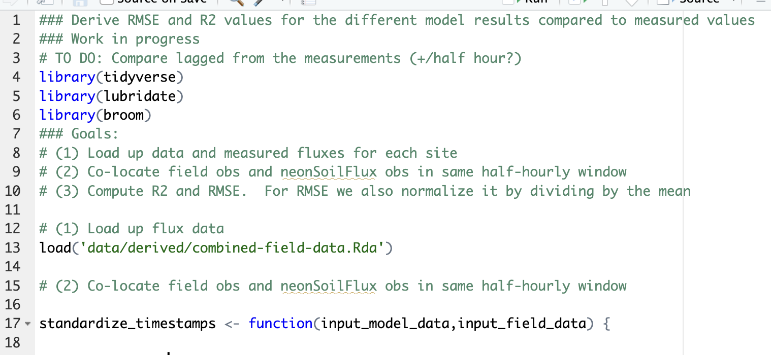 Example of a sandboxed code with documentation written in R. Comments are denoted with hashtags and colored in green text.