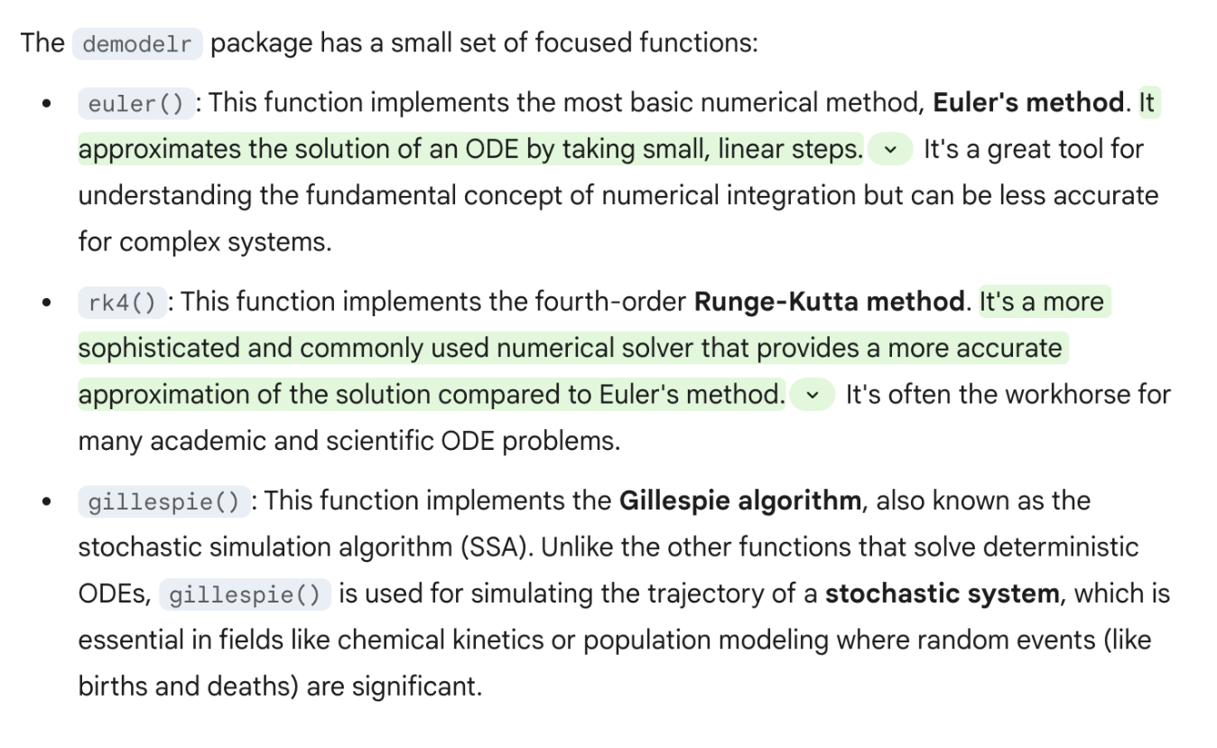A series of text paragraphs from an AI prompt with highlighted text in green.
